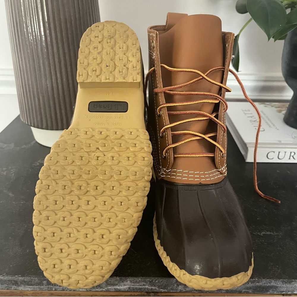 New L.L. Bean Men’s 8” Bean Boots Made in USA Size 8 Duck Boots Leather LL Bean - Picture 5 of 6